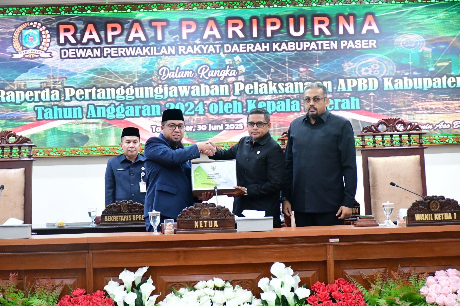 DPRD Paser Gelar Paripurna Penyampaian Raperda Pertanggungjawaban APBD 2024